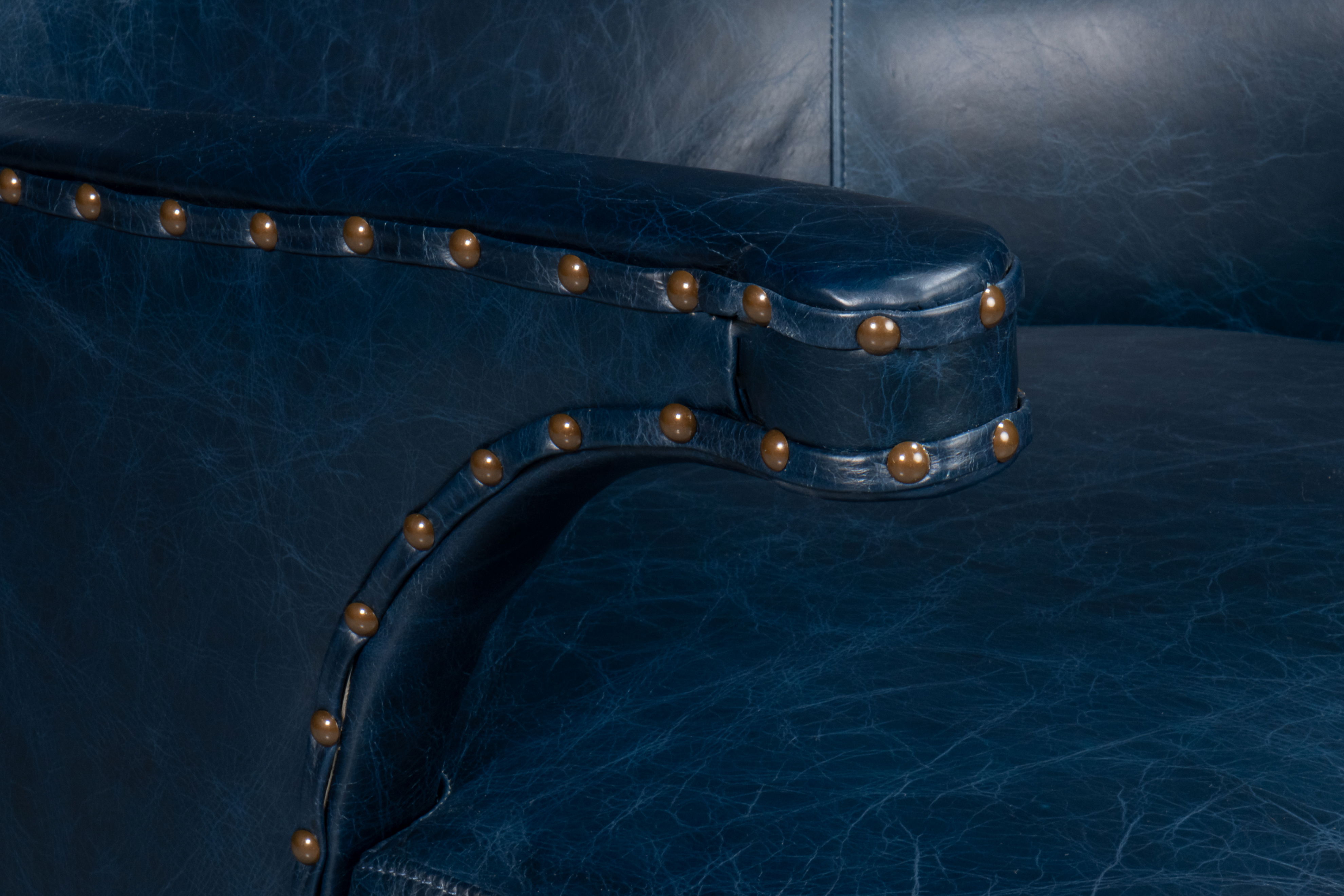 Drake Distilled Leather Chair, Blue large image 