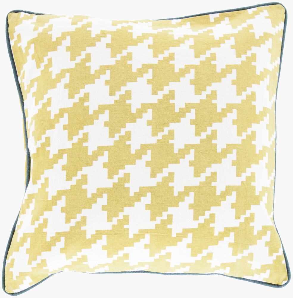 Houndstooth Accent Pillow Down, Decorative Pillow by Surya, 22" length x 22" width