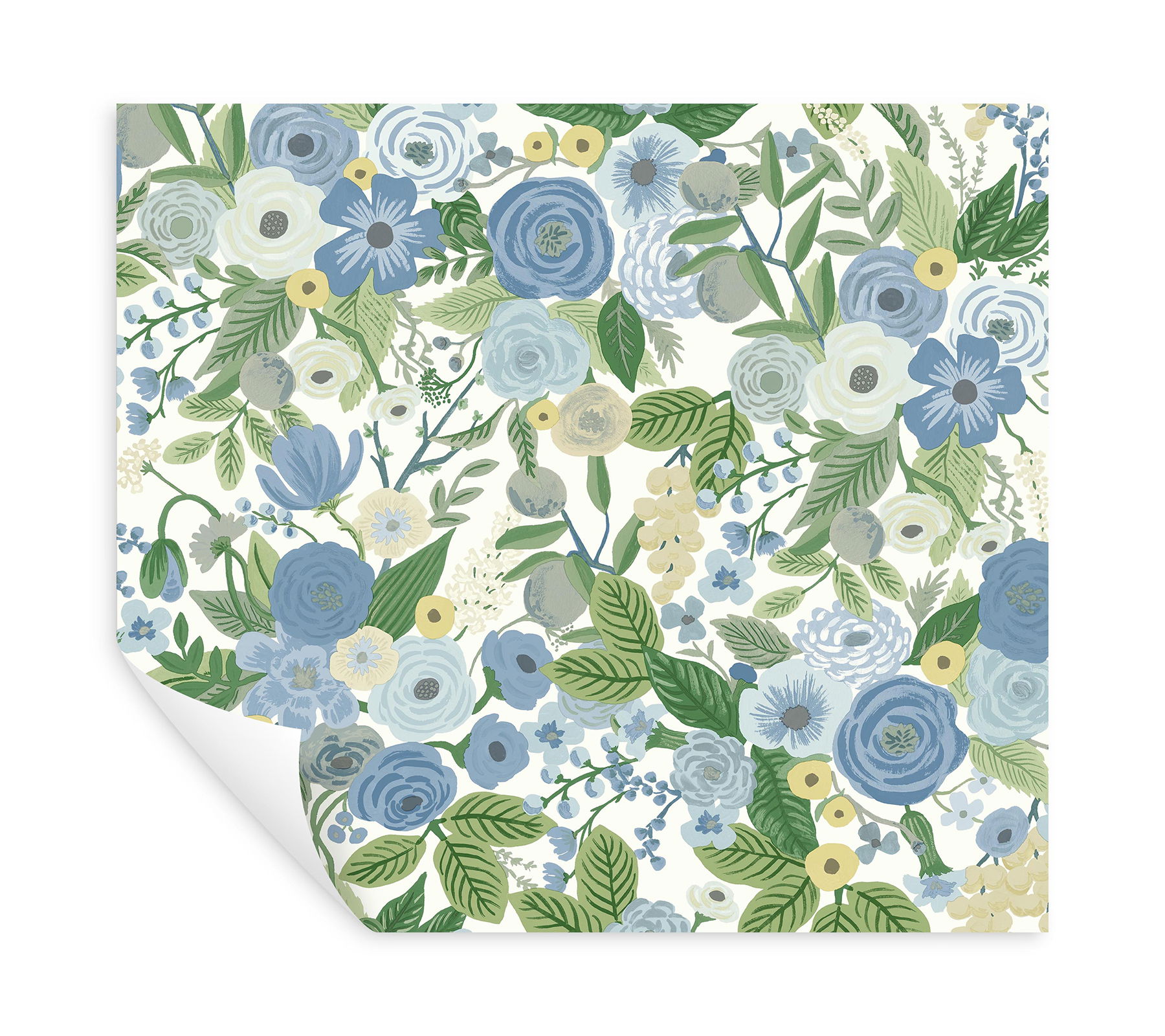Garden Party Blue & Green Multi Peel & Stick Wallpaper large image 