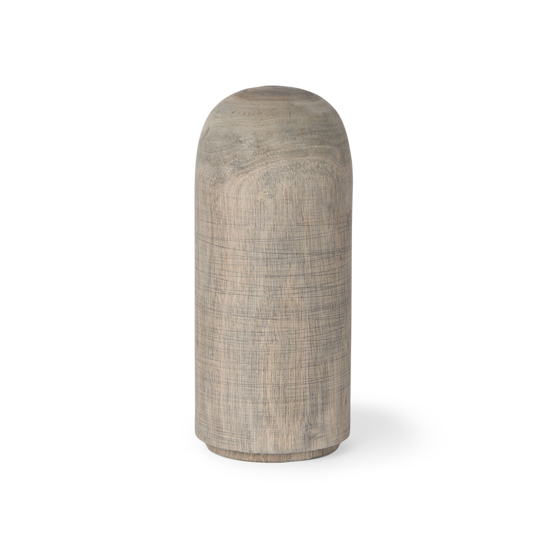 Knox Medium Gray-Wash Wood Decorative Object, by Mercana, 4.5" length x 4.5" width x 10" height View 1