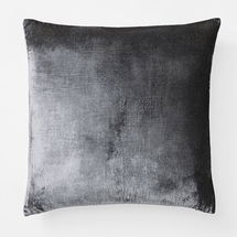 Online Designer Living Room Lush Velvet PC, Slate, 20x20, With Down Alternative Pillow Insert