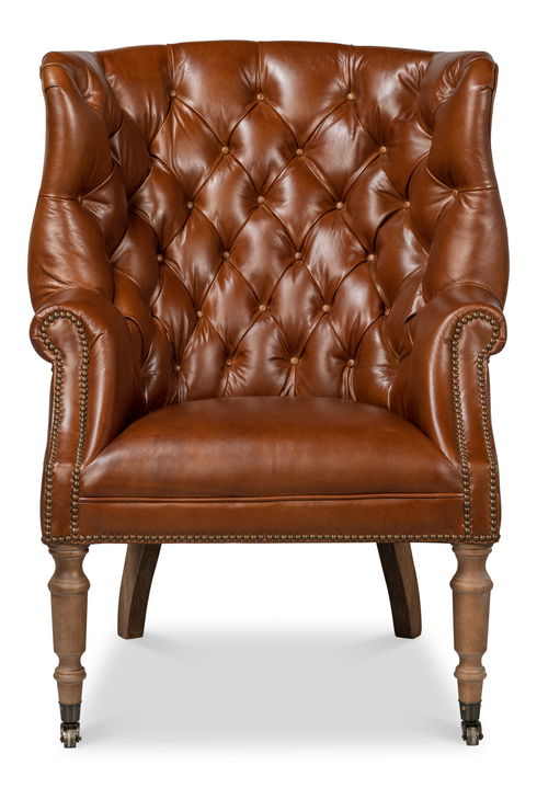 Welsh Leather Chair, Vintage Havana