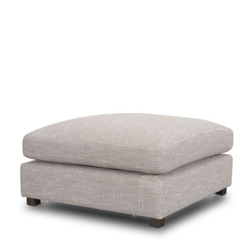 Halston Large Ottoman Light Gray Performance Fabric