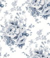 Heritage Rose Navy & White Wallpaper thumbnail 0