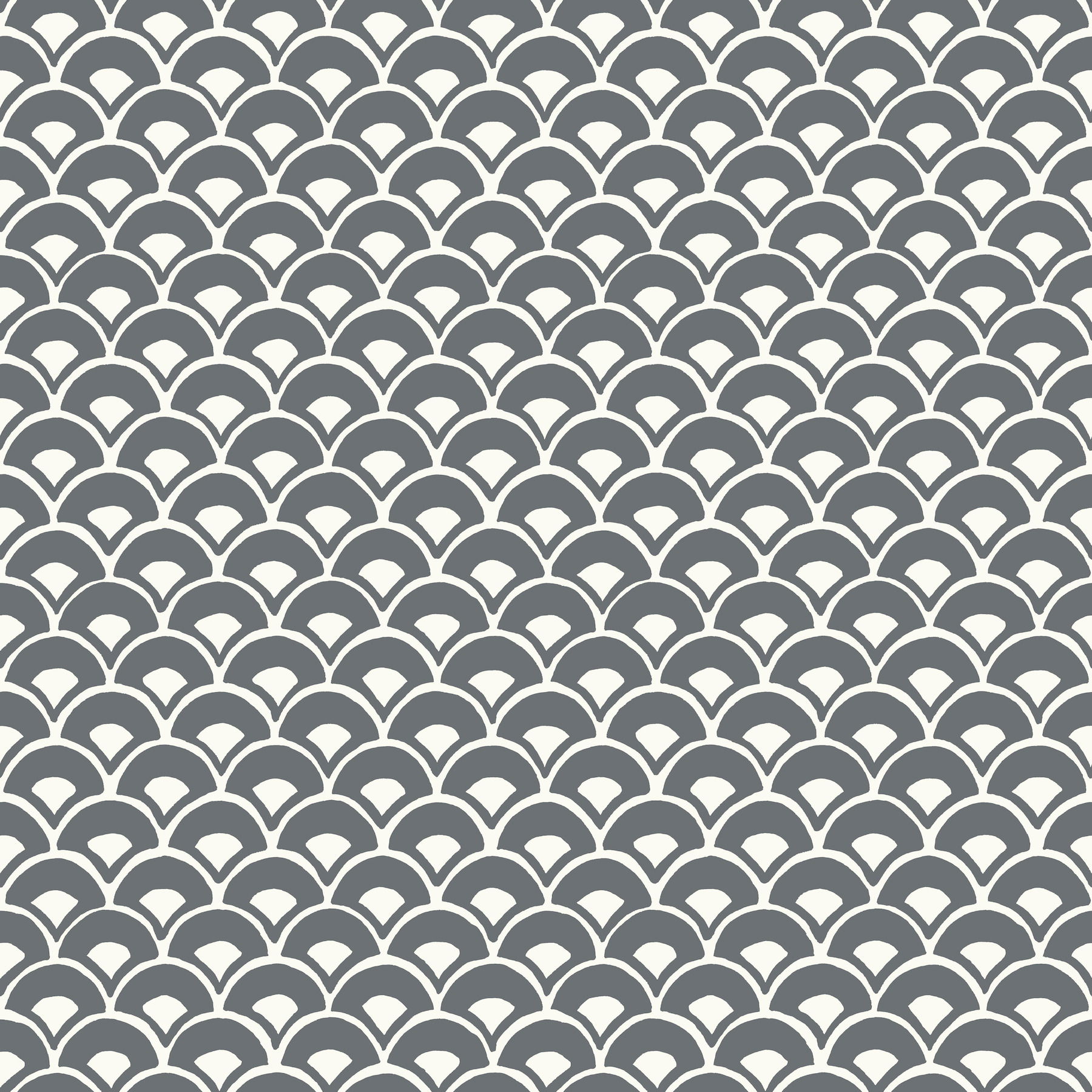 Stacked Scallops Grey Wallpaper, by York Wall, 33' length x 1'8.5" width x 0.02" depth View 1