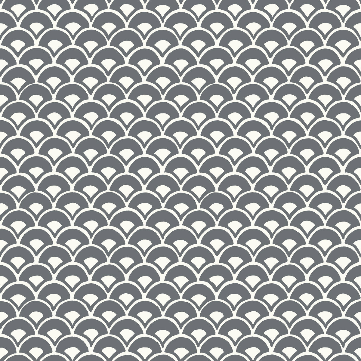 Stacked Scallops Grey Wallpaper, by York Wall, 33' length x 1'8.5" width x 0.02" depth