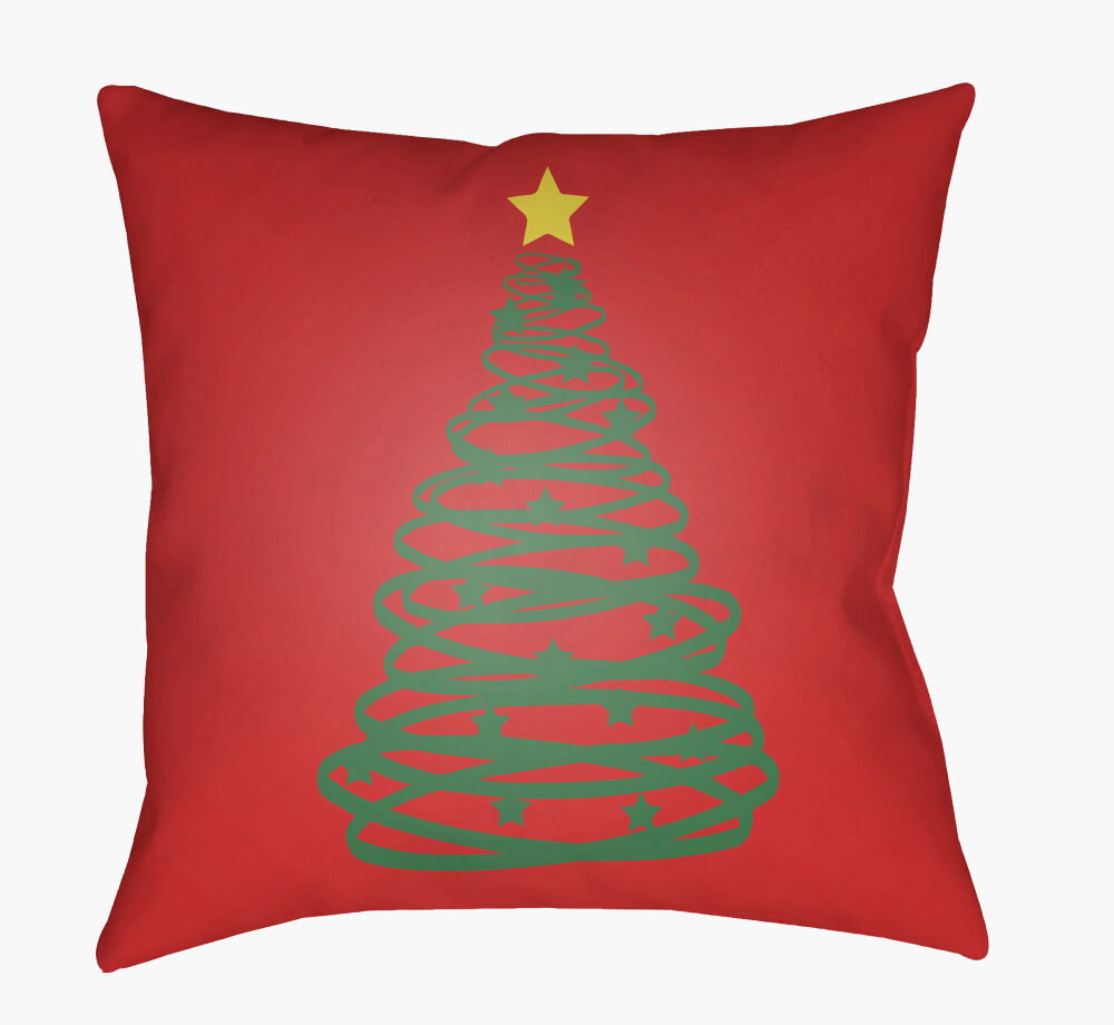 Christmas Tree Accent Pillow, Decorative Pillow by Surya, 18" length x 18" width