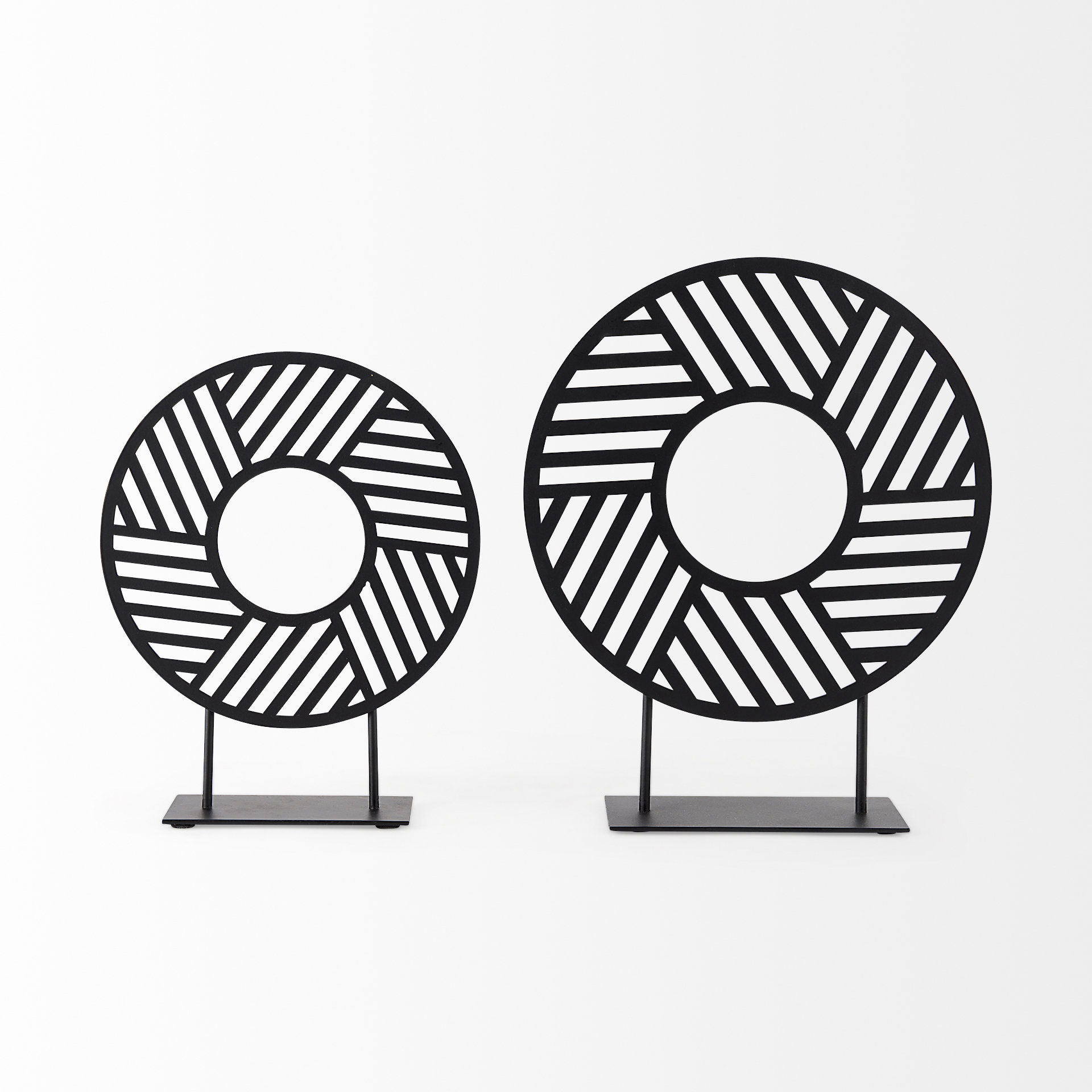 Micra  Matte Black Metal Decorative Object on a Stand, by Mercana, 11.02" length x 2.99" width x 13.39" height View 8