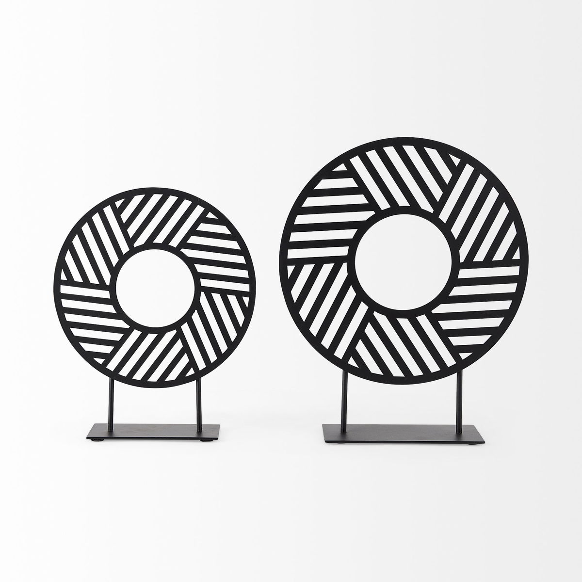 Micra  Matte Black Metal Decorative Object on a Stand, by Mercana, 11.02" length x 2.99" width x 13.39" height View 8