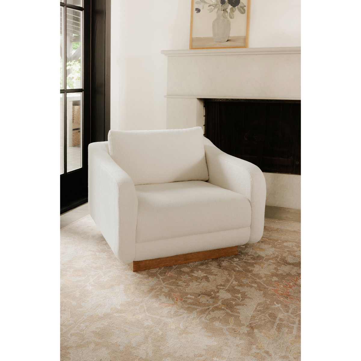 Keane Lounge Chair Cream, Accent Chair by Moe's Home, 38" width x 31.25" height x 39.5" depth View 7