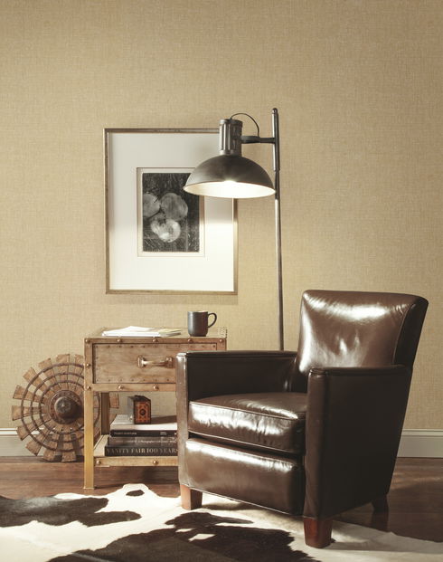 Woven Crosshatch Brown Wallpaper