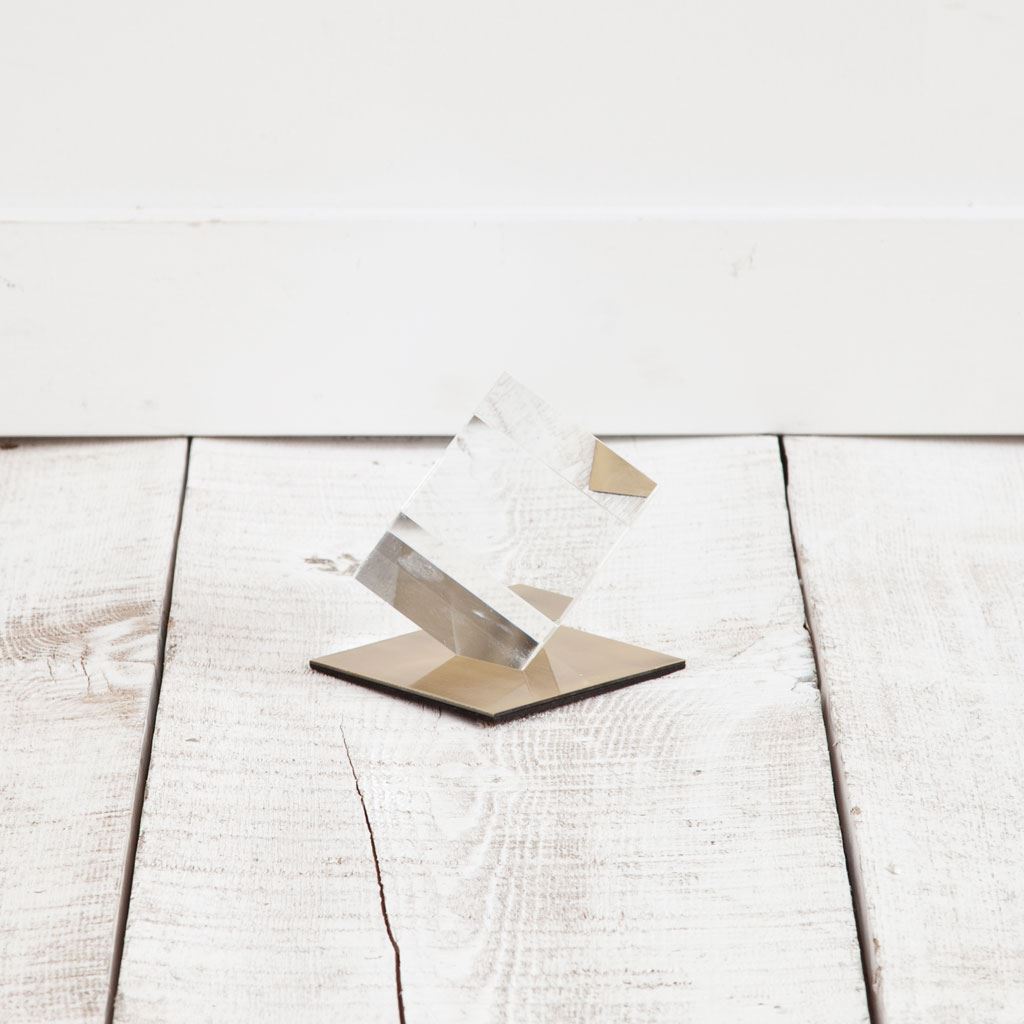 Lareina I Small 4L x 4W Clear Glass Cube, Decorative Object by Mercana, 3.75" length x 3.74" width x 4.5" height View 2