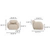 Hazel Lounge Chair Off White, Accent Chair by Moe's Home, 39.5" width x 28.75" height x 33.75" depth thumbnail 10