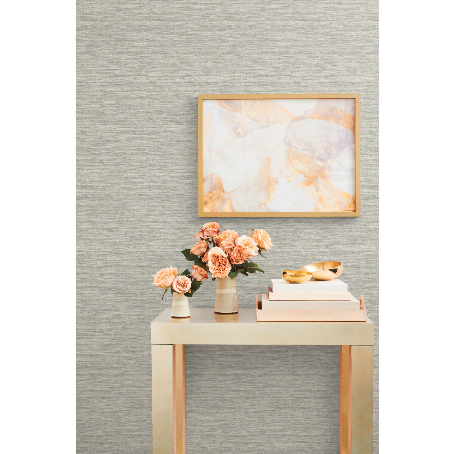 Challis Woven Grey Wallpaper, by York Wall, 33' length x 1'8.5" width x 0.02" depth View 4