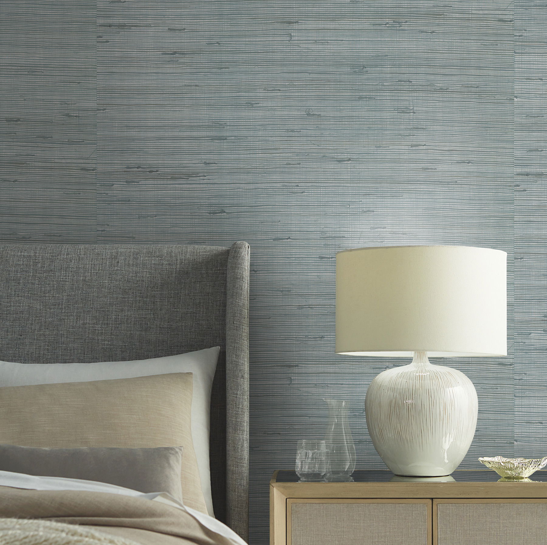 Jute Silver & Aqua Metallic Wallpaper large image 