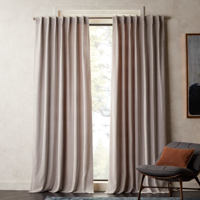 Online Designer Bedroom Velvet Silver Grey Curtain Panel 48"x96