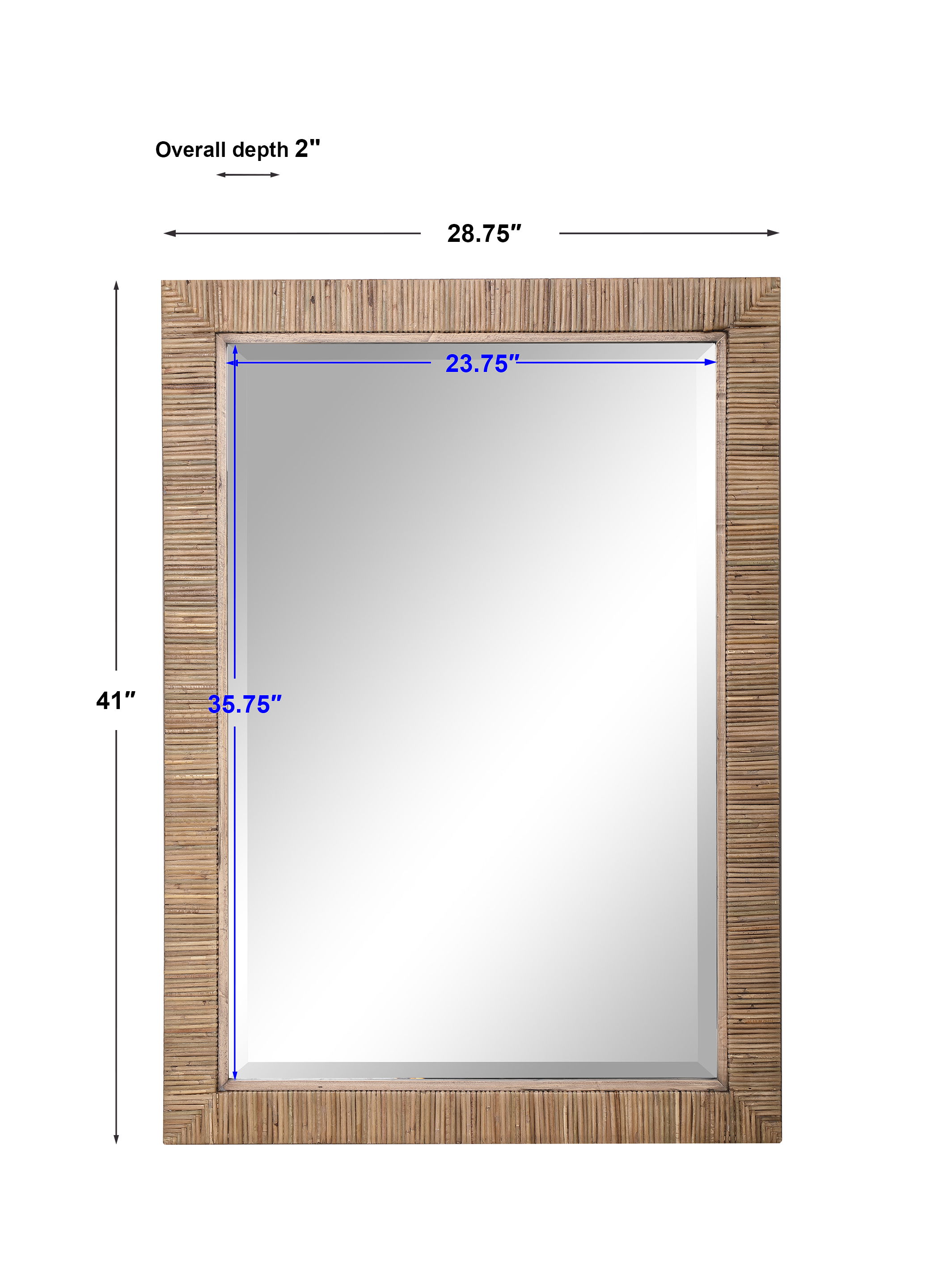 Cape Natural Rattan Mirror large image 