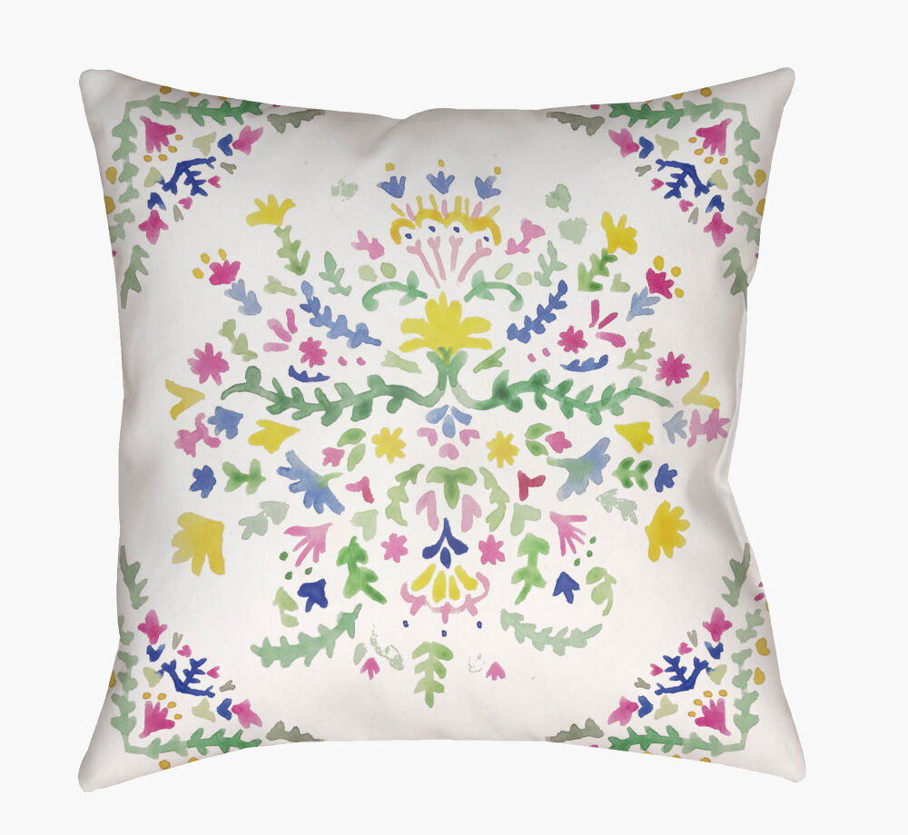 Spanish Patchwork Accent Pillow, Decorative Pillow by Surya, 18" length x 18" width