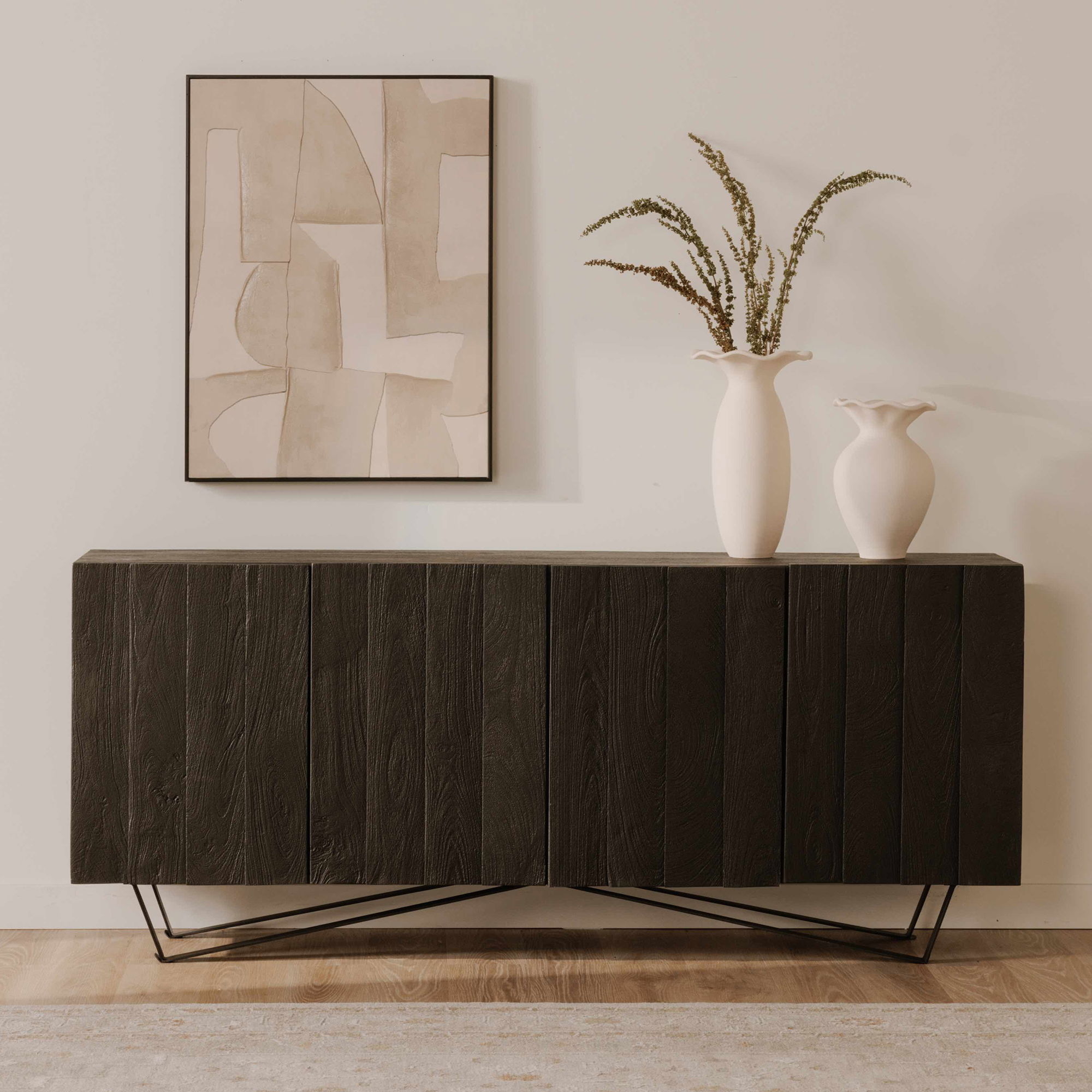 Brolio Sideboard Charcoal, Cabinets & Sideboard by Moe's Home, 71" width x 30" height x 16" depth View 15
