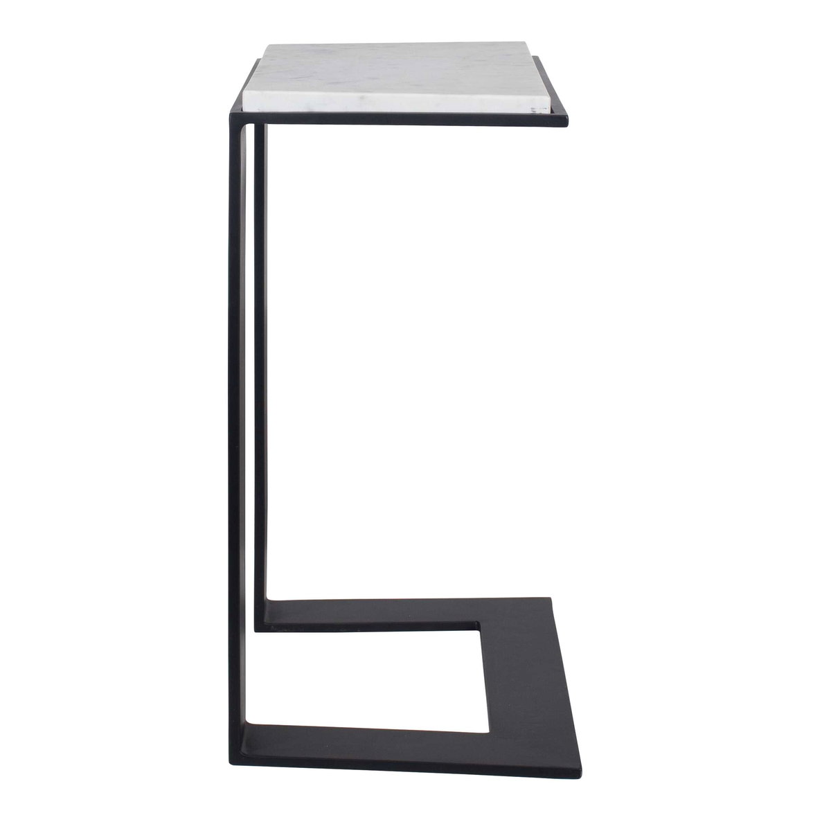 Kenora White Marble Accent Table, Furniture by Uttermost, 18" width x 22.5" height x 11.75" depth View 6