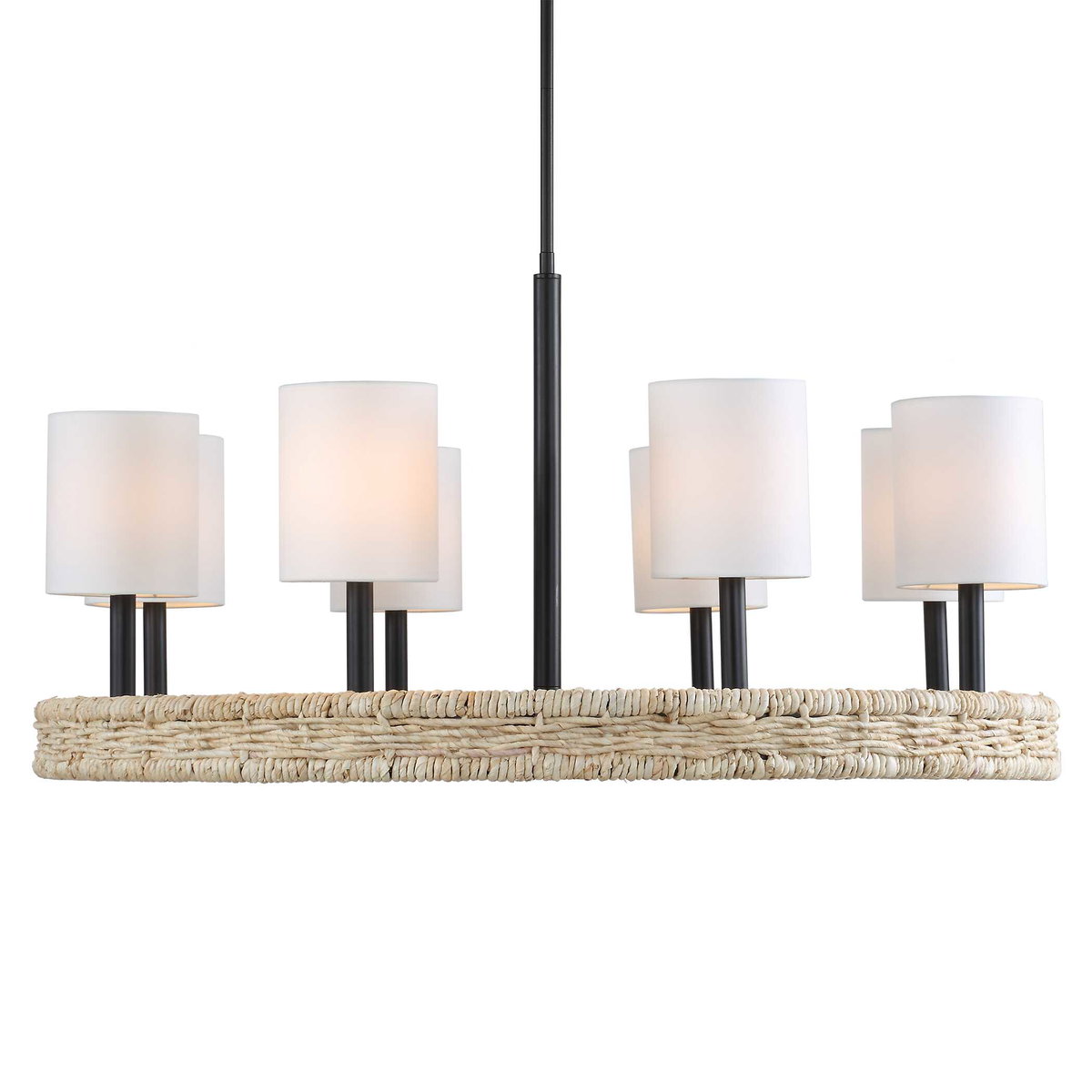 Faiyam 8 Light Rattan Chandelier, Ceiling Light by Uttermost, 36.5" width x 18.25" height x 36.5" depth View 7