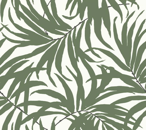 Bali Leaves Green Peel & Stick Wallpaper