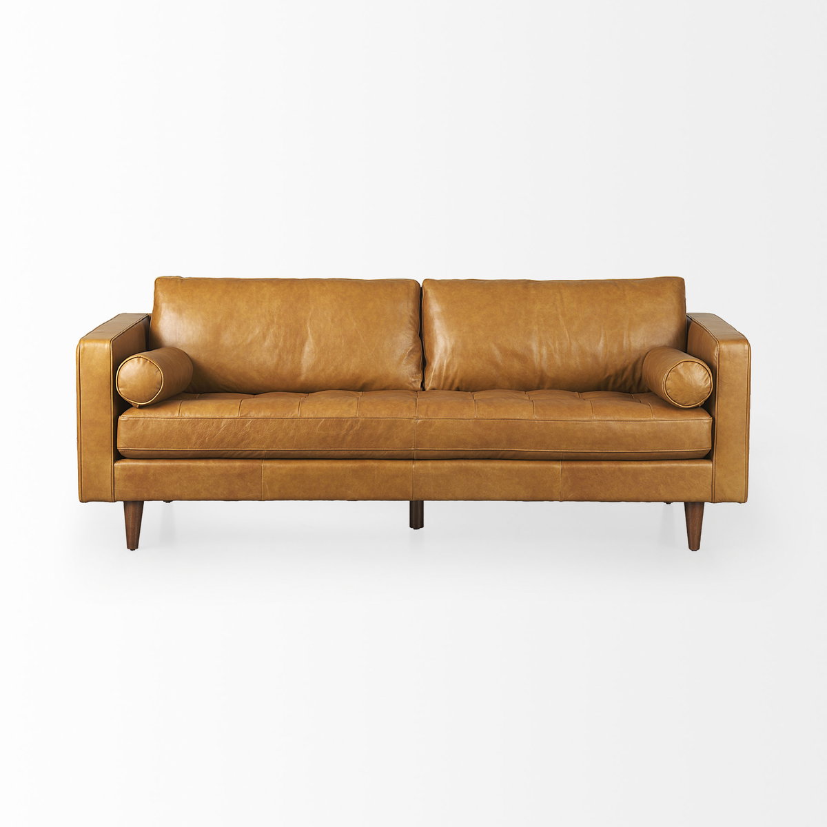 Svend 88.0L x 38.0W x 34.0H Tan Leather Sofa, Sofas & Sectional by Mercana, 87.8" length x 37.8" width x 34.65" height View 7
