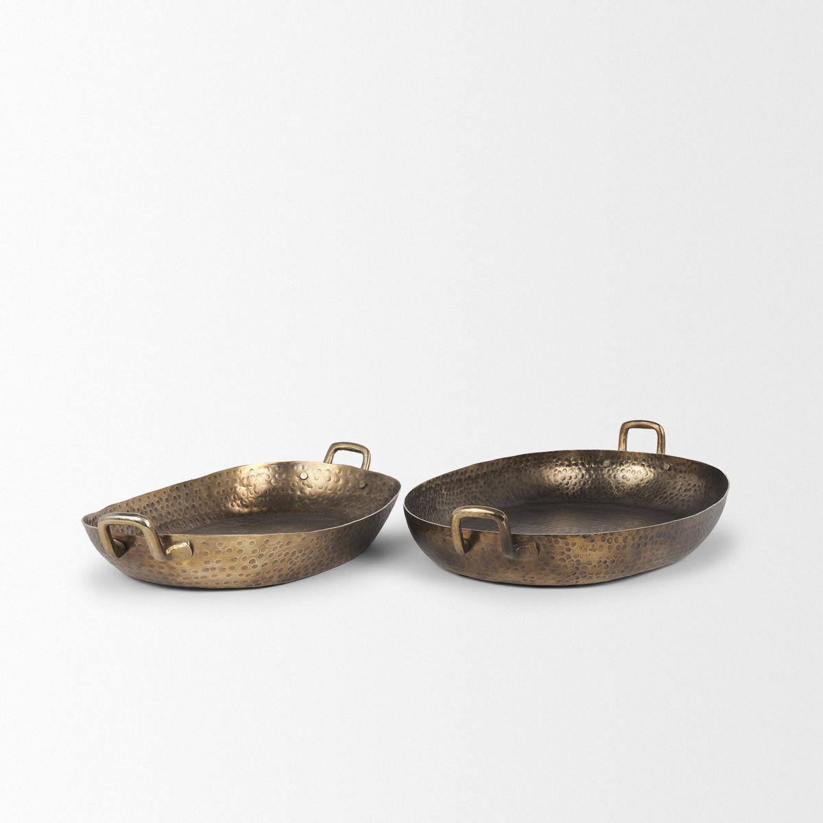 Pama Hammered Gold Metal Decorative Trays (Set of 2), by Mercana, 25" length x 15.5" width x 5.5" height View 6