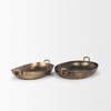 Pama Hammered Gold Metal Decorative Trays (Set of 2), by Mercana, 25" length x 15.5" width x 5.5" height thumbnail 6