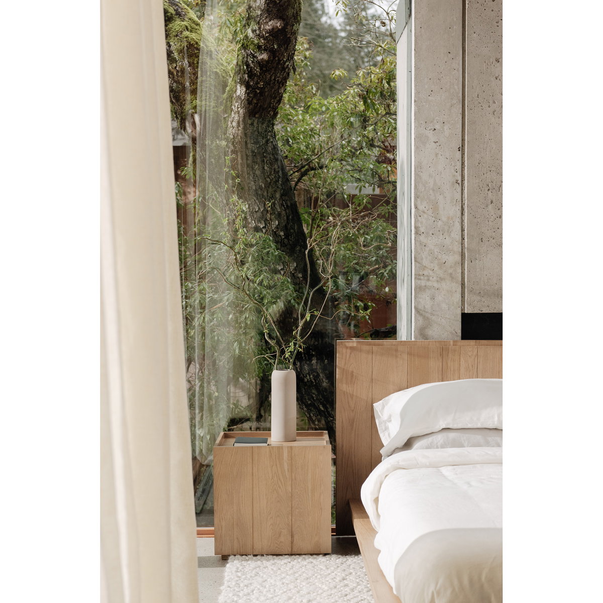 Plank Nightstand Natural, by Moe's Home, 18" width x 18" height x 19" depth View 9