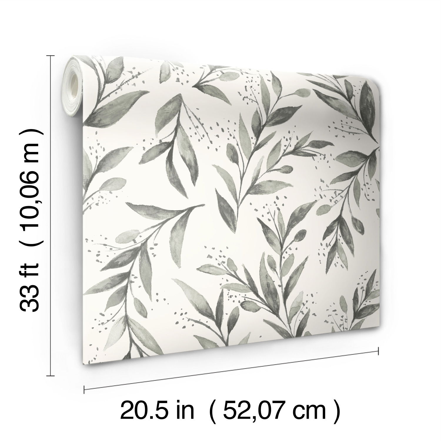 Olive Branch Charcoal Wallpaper large image 