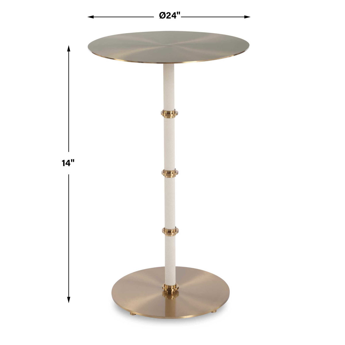 Cyprus Brass Accent Table, Side & End Table by Uttermost, 14" width x 24" height x 14" depth View 3