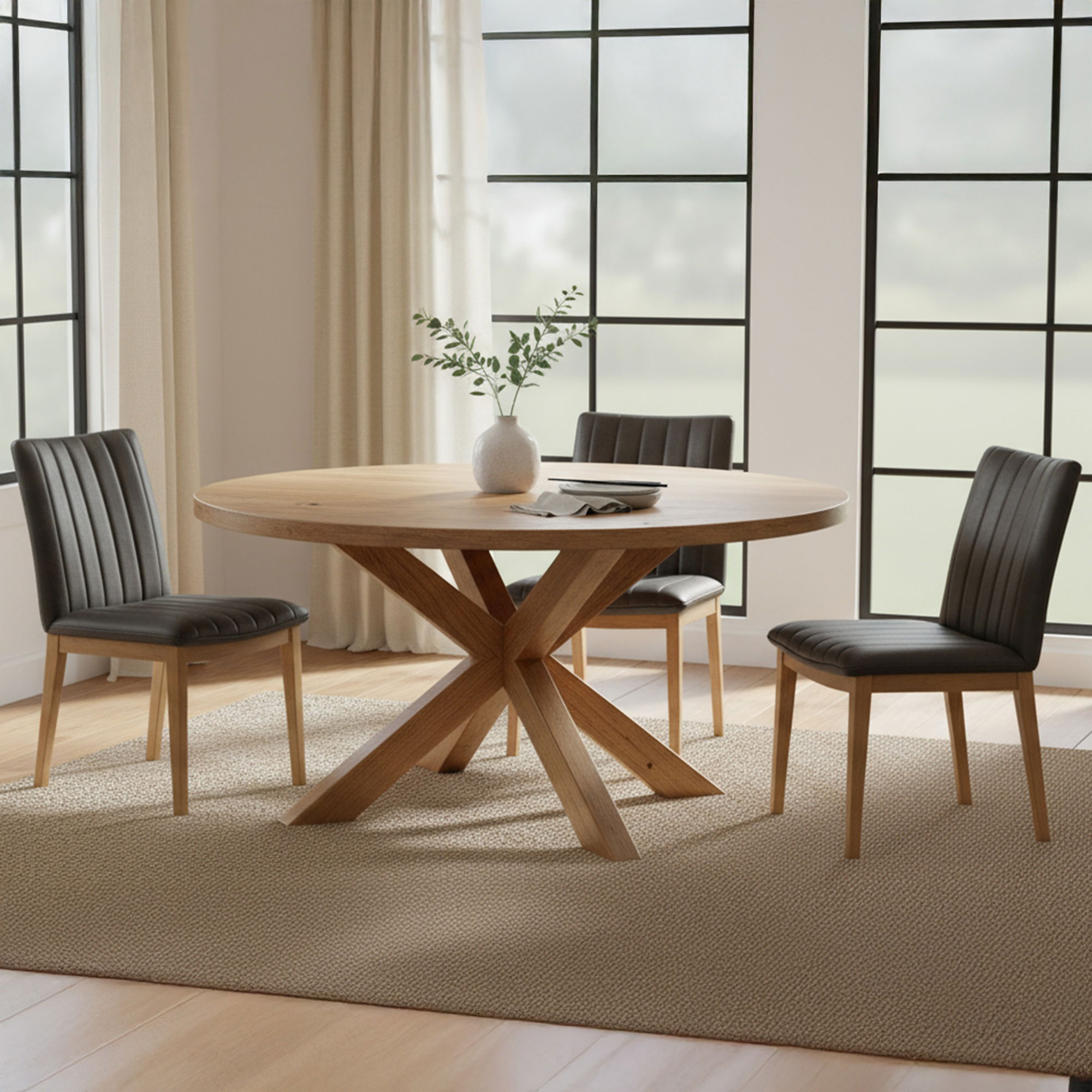 Demi Dining Chair Brown Leather-set Of Two, by Moe's Home, 19.7" width x 34" height x 24" depth View 8