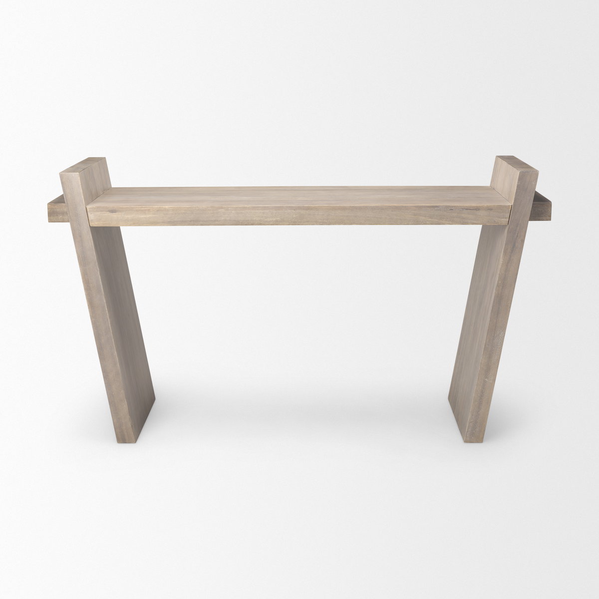 Elaine III 60L x 16W Brown Wood Angled Leg Console Table, by Mercana, 60" length x 16" width x 33" height View 4