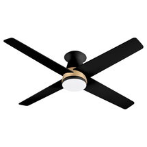 Online Designer Bedroom Santa Ana 52? Ceiling Fan | Matte Black Aged Brass w – Matte black blades