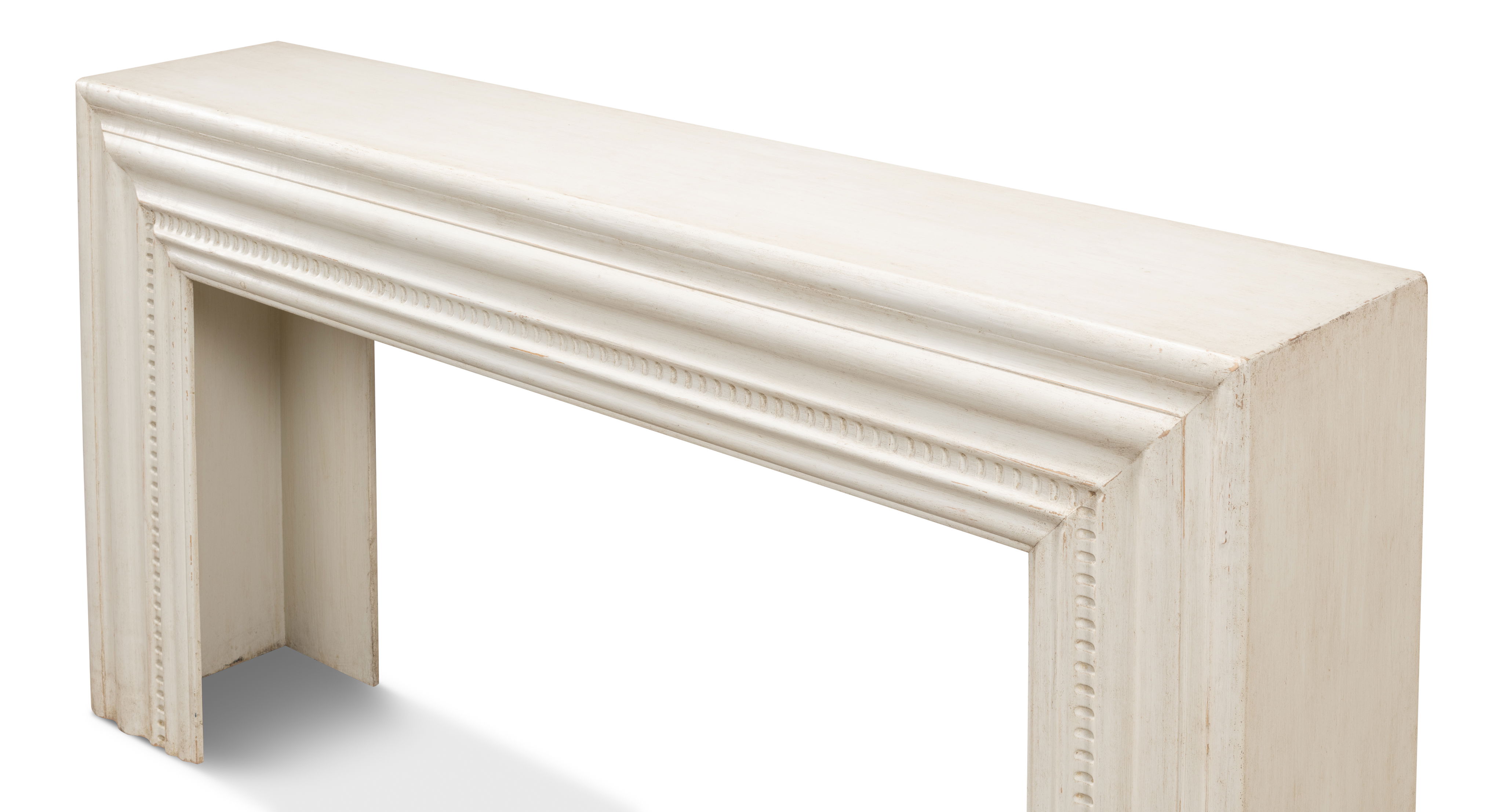 Mantel Console, Antique White, Console Table by Sarreid, 72" length x 14" width x 35" height View 11