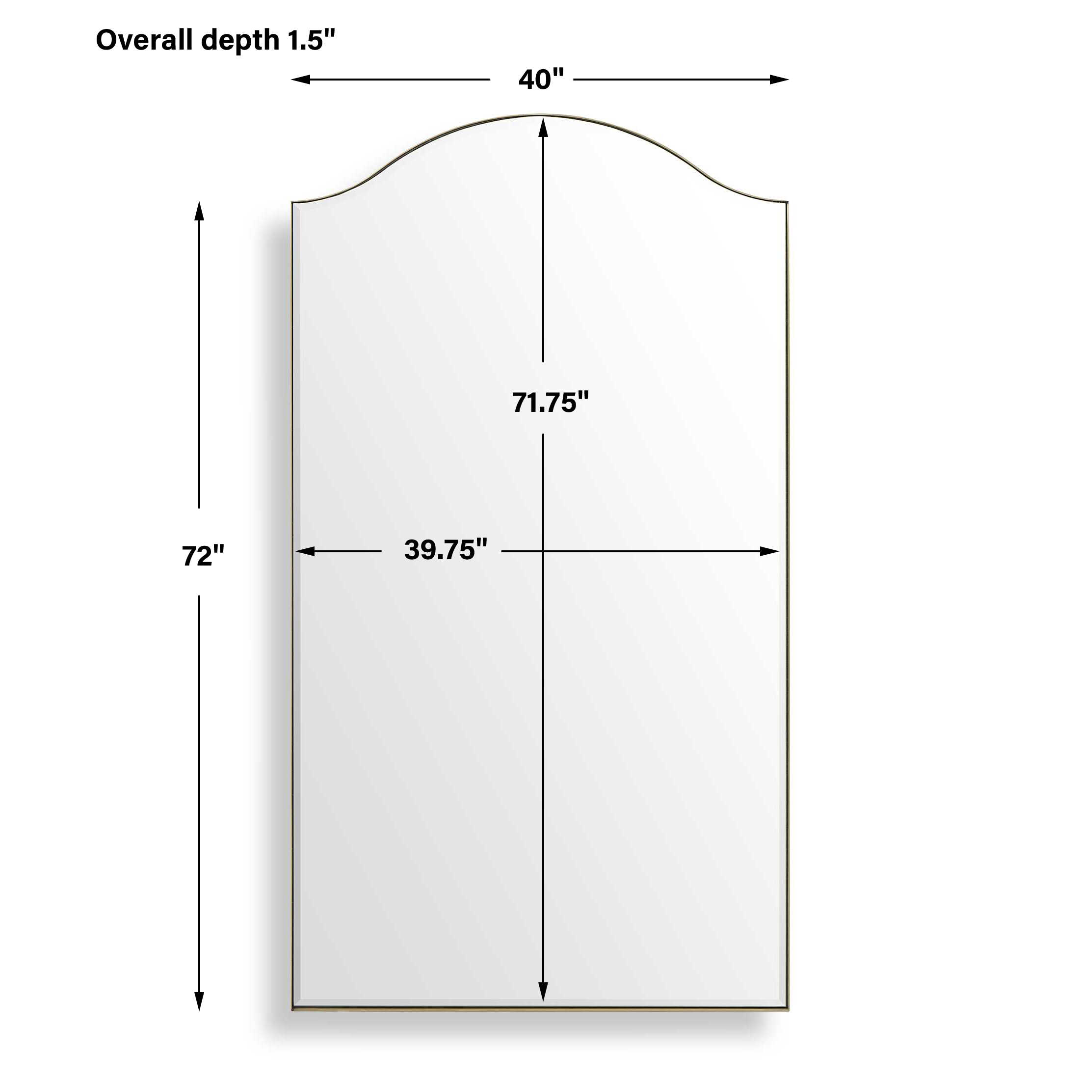Mallorca Arch Mirror, by Uttermost, 40" width x 72" height x 1.5" depth View 3