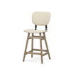 Haden 26.5' Seat Height Cream Upholstered Seat Brown Wood Frame Stool thumbnail 0