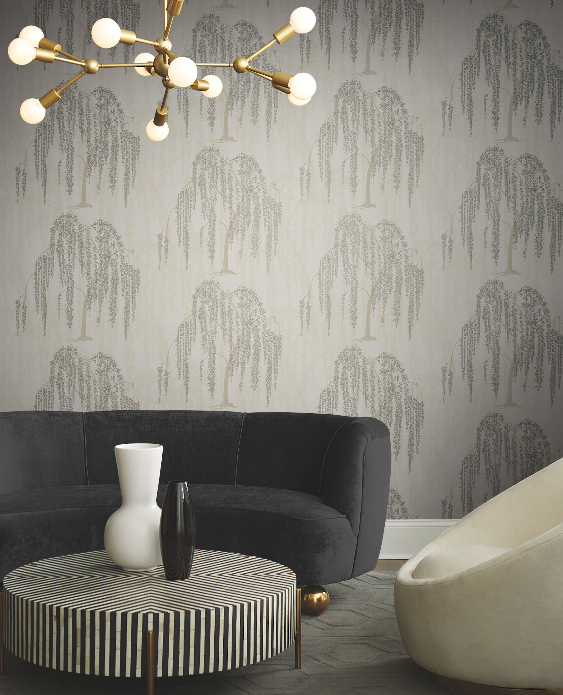 Willow Glow Light Taupe Wallpaper large image 