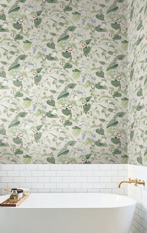 Moon Flower Light Taupe Wallpaper