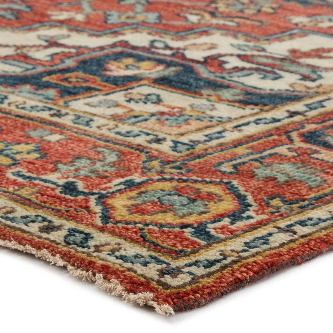 Revere Hand-Knotted Wool Red/Beige Area Rug large image 