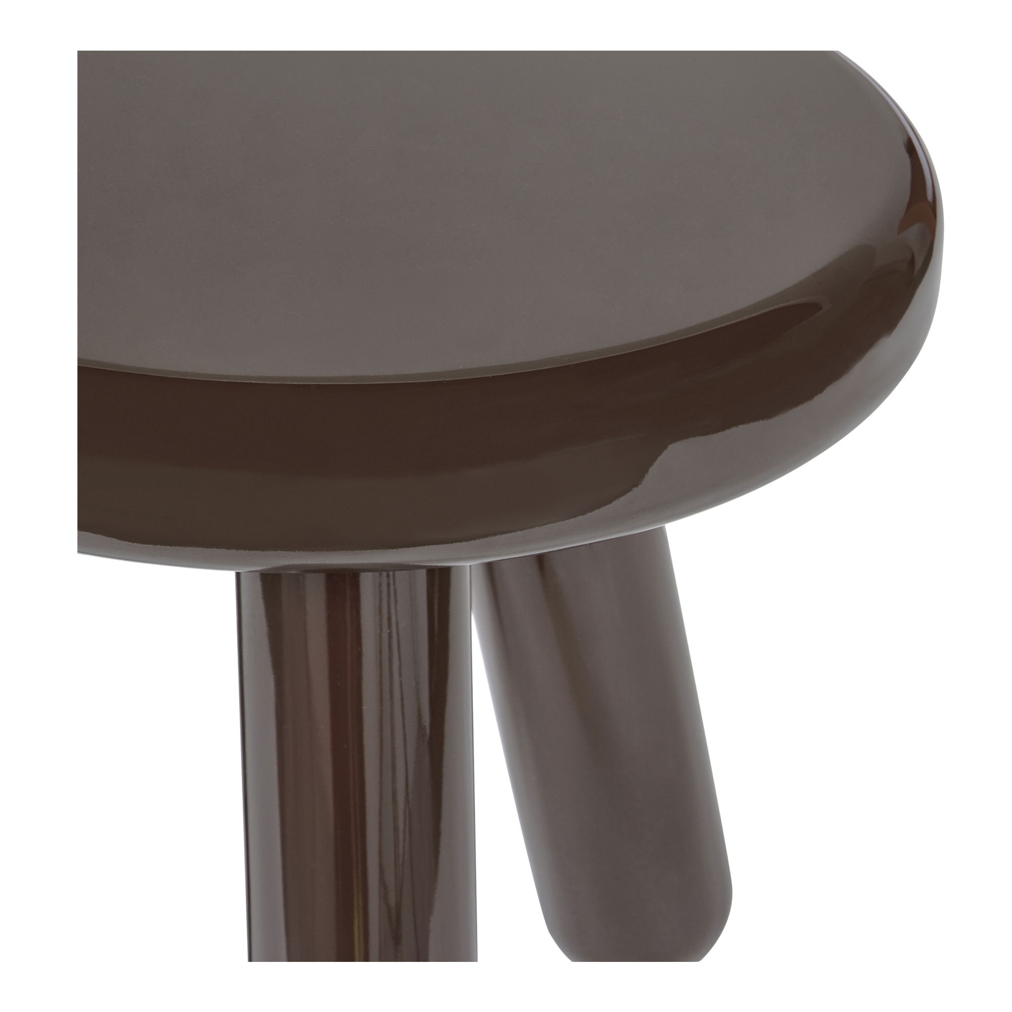 Joy Accent Table Dark Brown Lacquer, Side & End Table by Moe's Home, 19" width x 18" height x 19" depth View 4