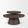 Takoda Dark Brown Wood Tapered Drum Nesting Coffee Tables thumbnail 5