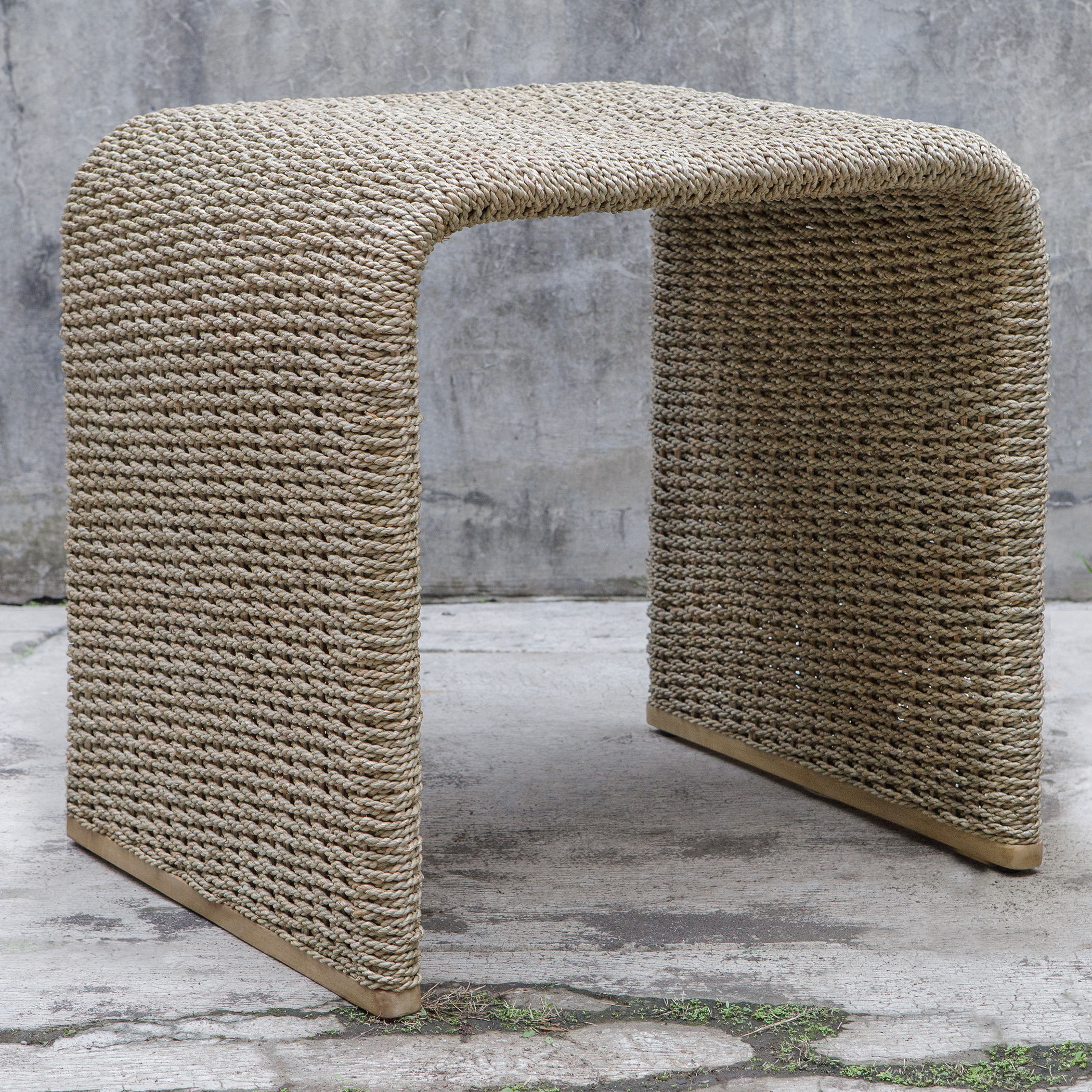 Calabria Woven Seagrass End Table large image 