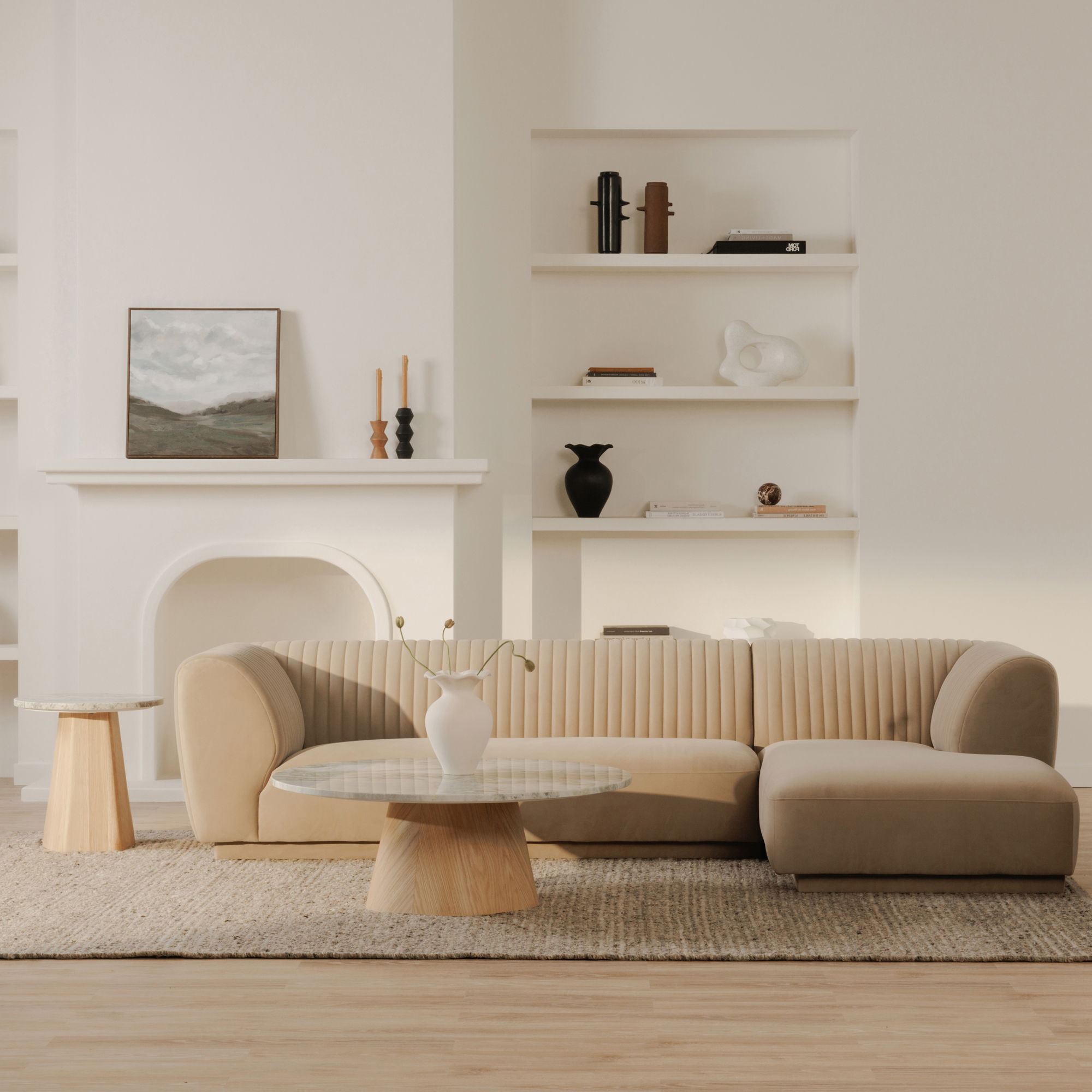 Zandro Right Sectional Beige large image 