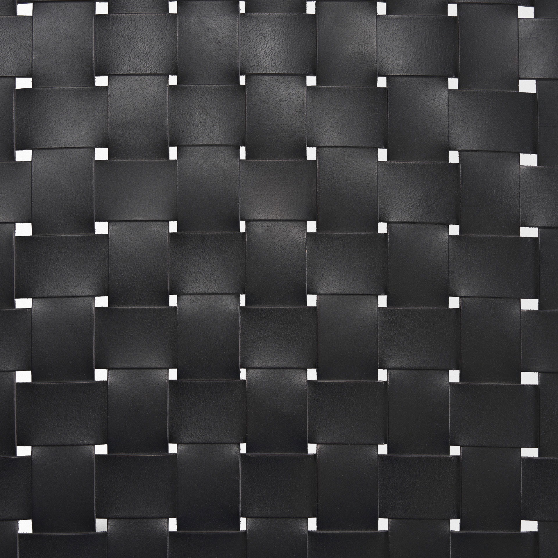 Shane Black Wood with Woven Black Leather Bench, Benche by Mercana, 52" length x 16.5" width x 18.75" height View 4