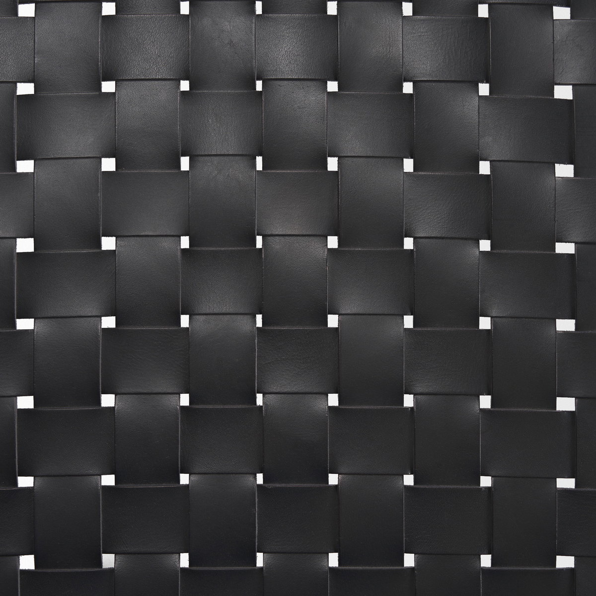 Shane Black Wood with Woven Black Leather Bench, Benche by Mercana, 52" length x 16.5" width x 18.75" height View 4