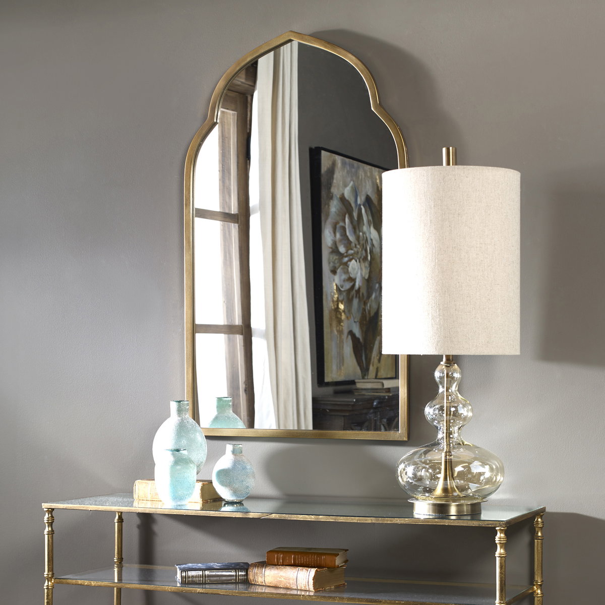 Kenitra Gold Arch Mirror, by Uttermost, 2' width x 3'4" height x 1.12" depth View 5