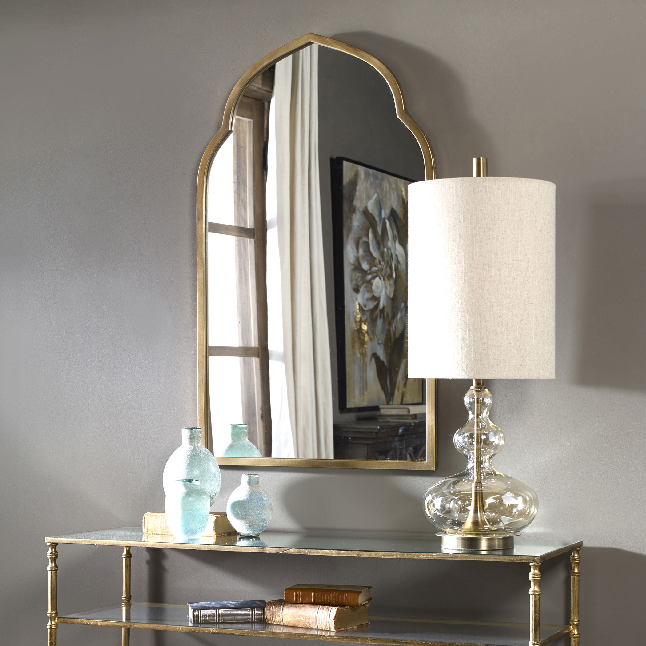 Kenitra Gold Arch Mirror large image 