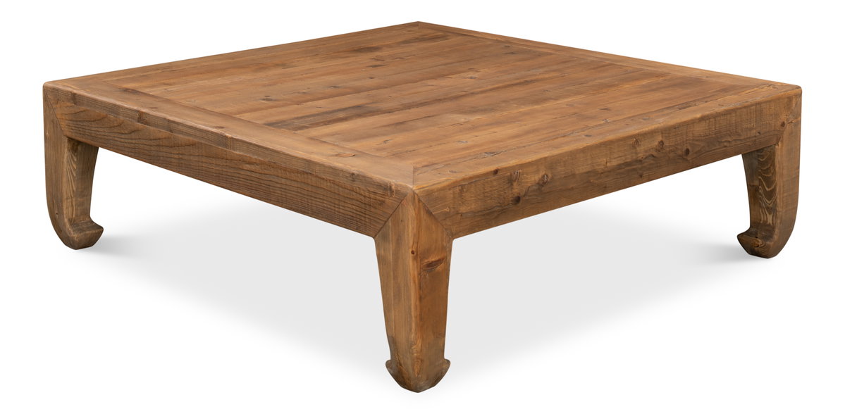 Classic Chinese Coffee Table, by Sarreid, 4'9" length x 4'9" width x 1'6" height View 7